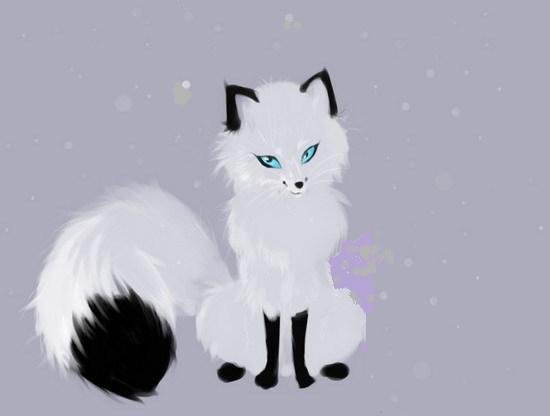 Белая лиса мультяшная