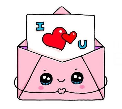 Кавайные рисунки конвертик