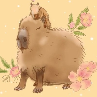 Капибара милая рисунок