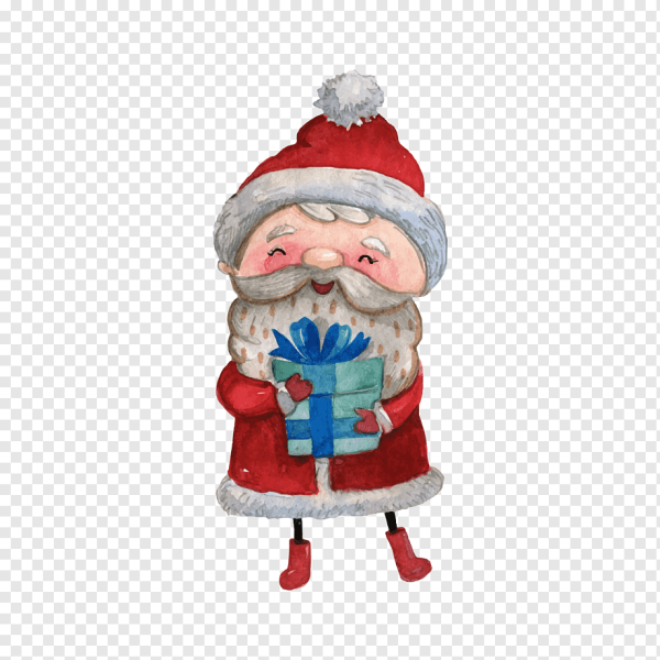 Акварельный дед Мороз
