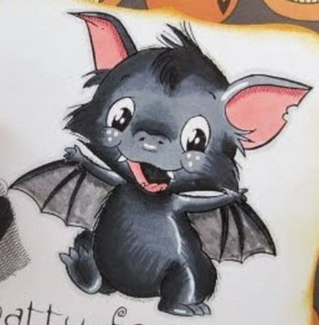 Летучая мышка нарисованная милая