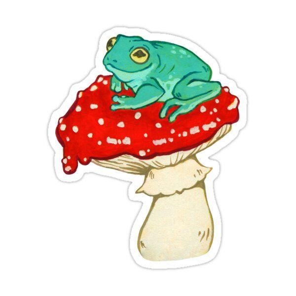Лягушка на мухоморе