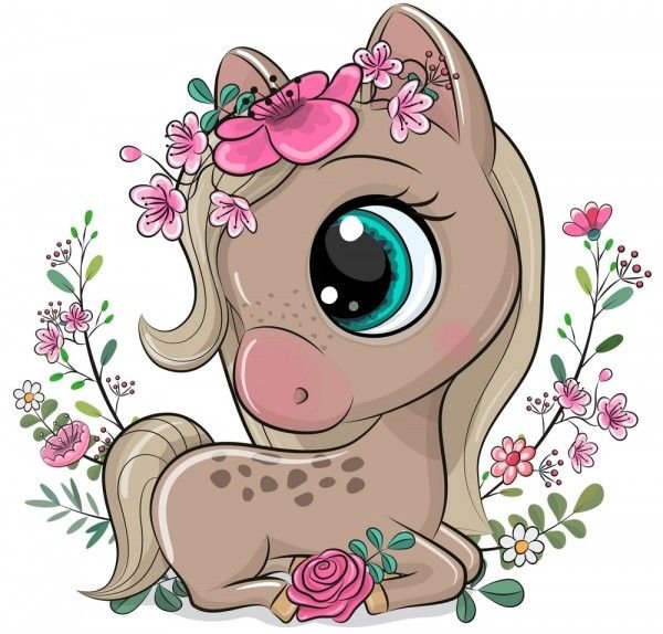 Мультяшные лошадки для срисовки