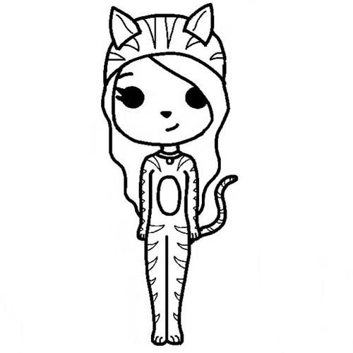 Раскраски для девочек кавайные девочки