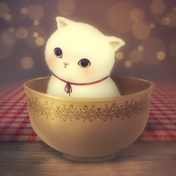 Кот в чашке