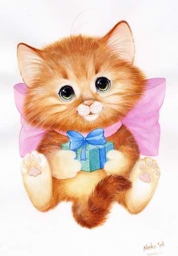 Рыжий котенок с бантиком
