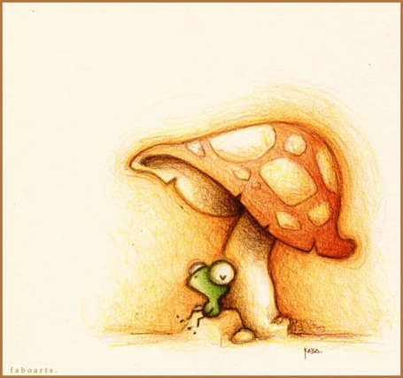 Гриб с ножом арт