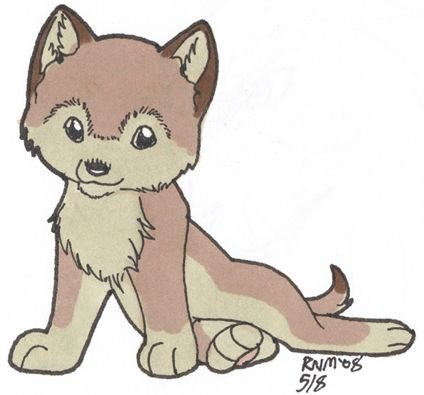 Волчонок рисунок