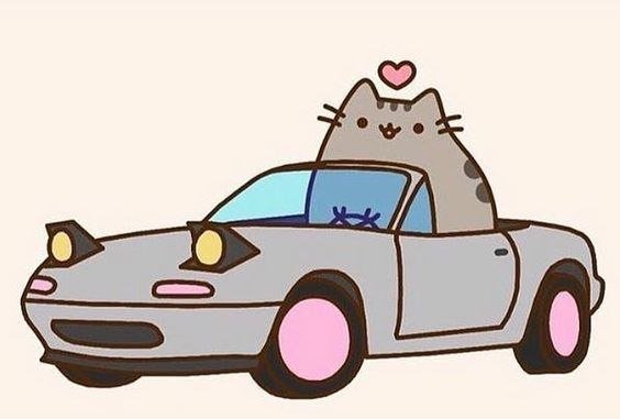 Кот Пушин на машине