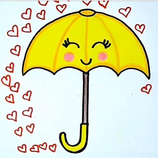 Рисовать милые зонтики