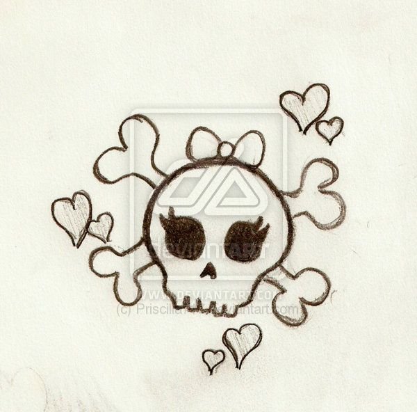 Милые маленькие тату череп