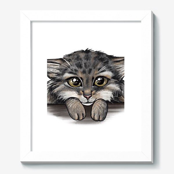 Манул рисунок цветными карандашами