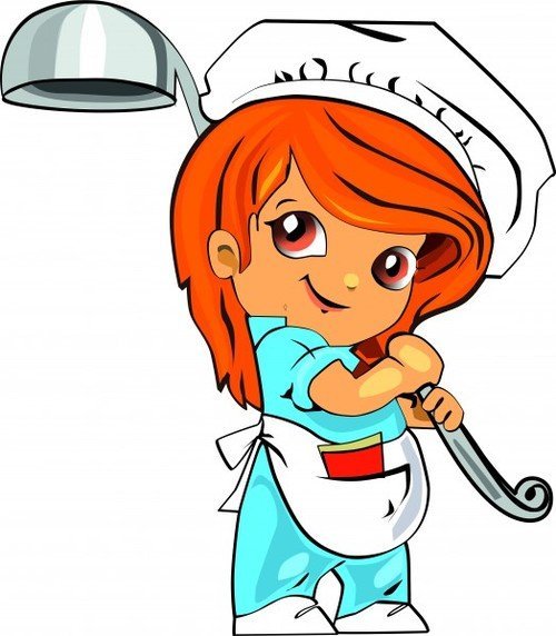 Повар с поварешкой рисунок