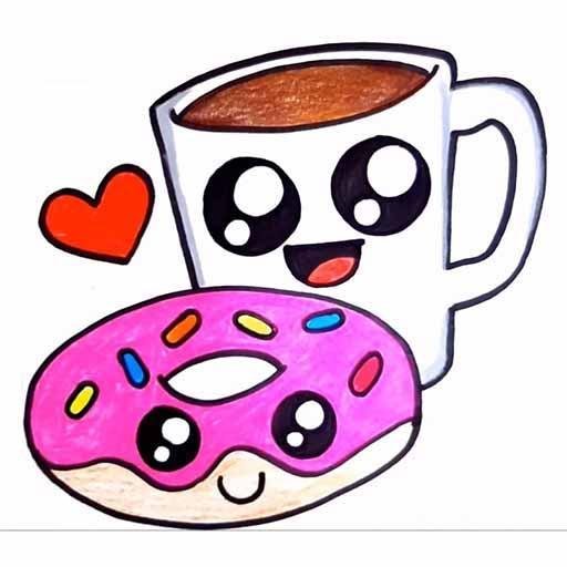 Рисунки завтрака лёгкие милые