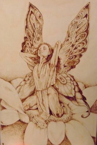 Рисунки для выжигания по дереву ангелы