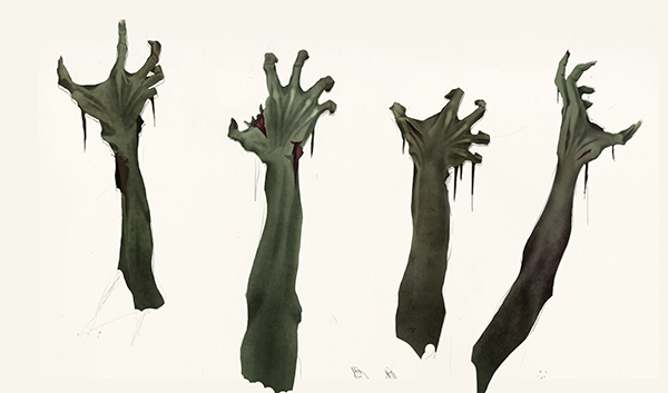 Черные руки тянутся