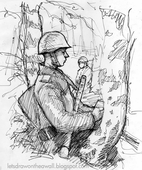 Рисунок солдату на войну