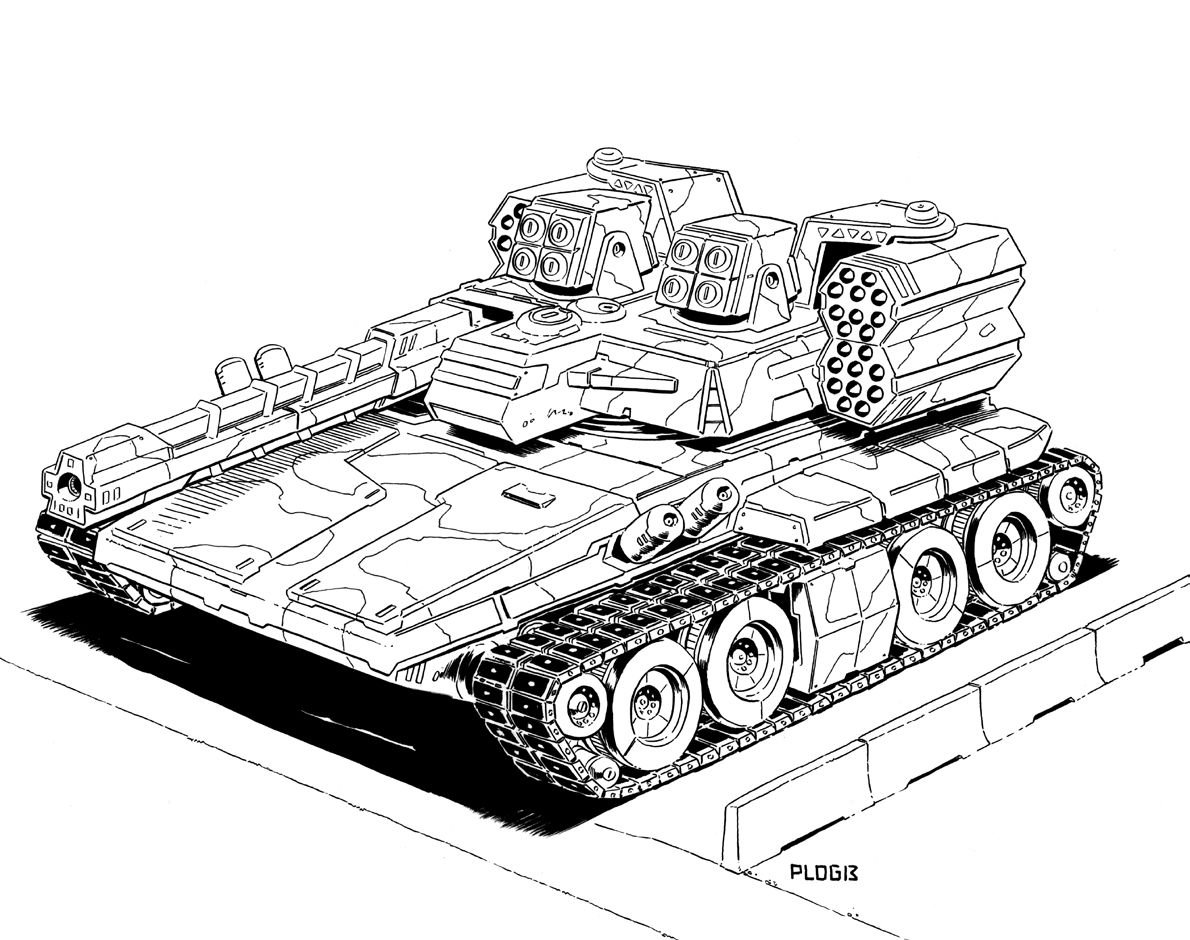 как нарисовать военный танк из гта 5 фото 48