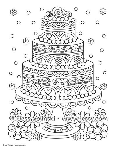 Торт раскраска Мандала