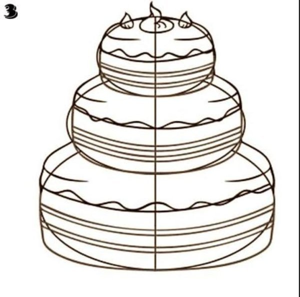 Иллюстрации торта карандашом для начинающих