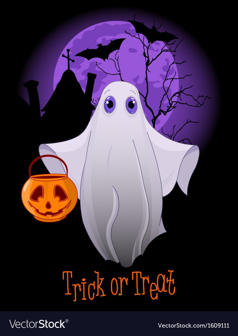 Плакат на Хэллоуин с привидением