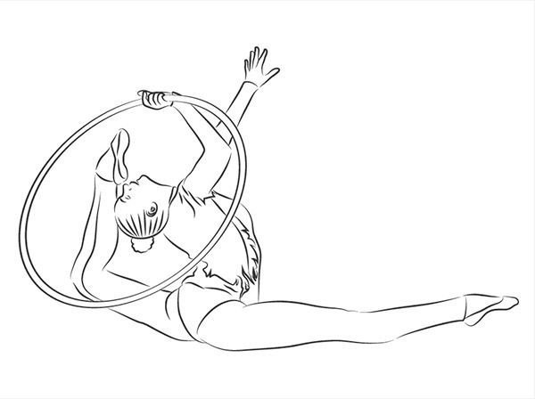 Гимнастка рисунок карандашом