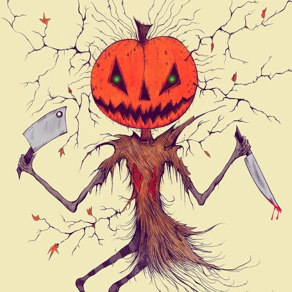 Рисунки на Хэллоуин страшные