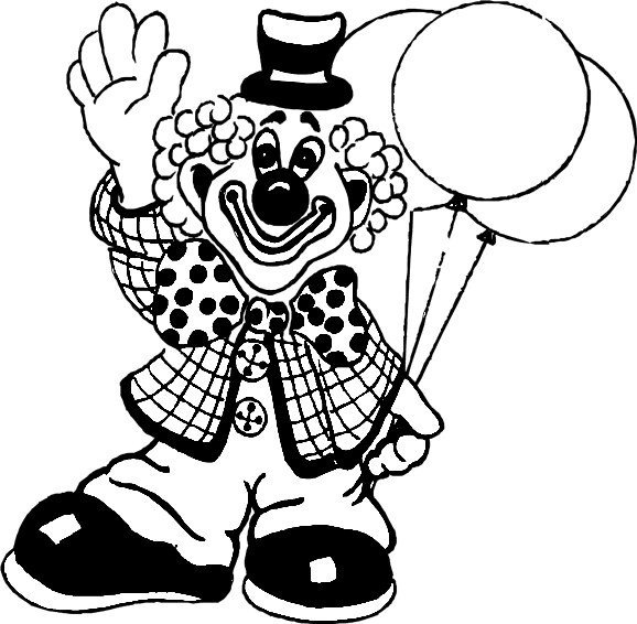Клоун раскраска