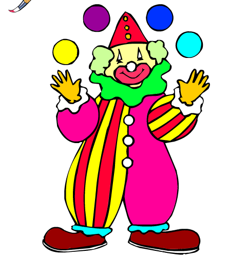 Клоун раскраска