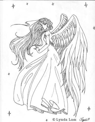 Раскраска ангел и демон