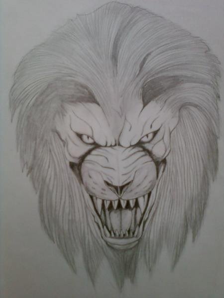 Злой Лев карандашом
