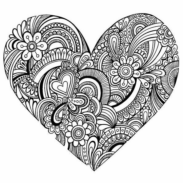 Раскраска антистресс сердечко