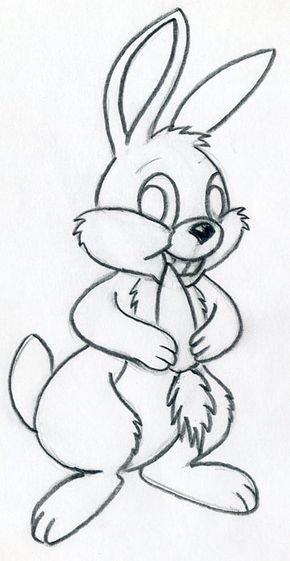Мультипликационные рисунки карандашом заяц