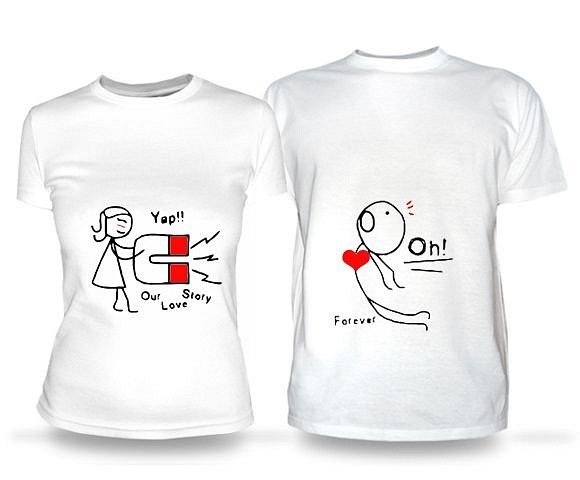 Парные футболки на 14 февраля
