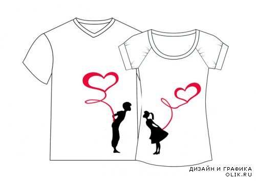 Трафареты для парных футболок
