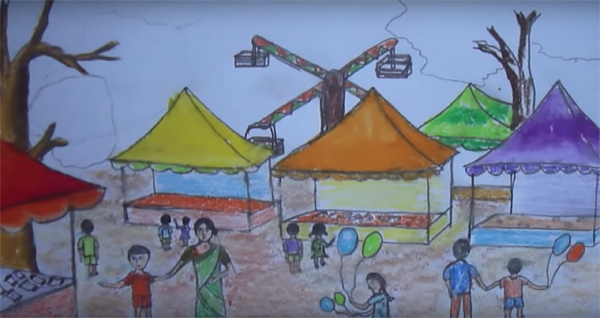 Рисунок на тему цирк карандашом