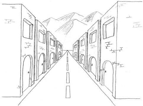 Линейная перспектива здания уходящие вдаль