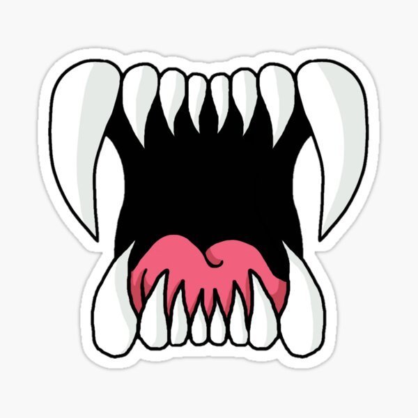 Страшная улыбка на прозрачном фоне