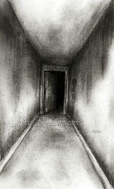 Тёмный коридор нарисовать