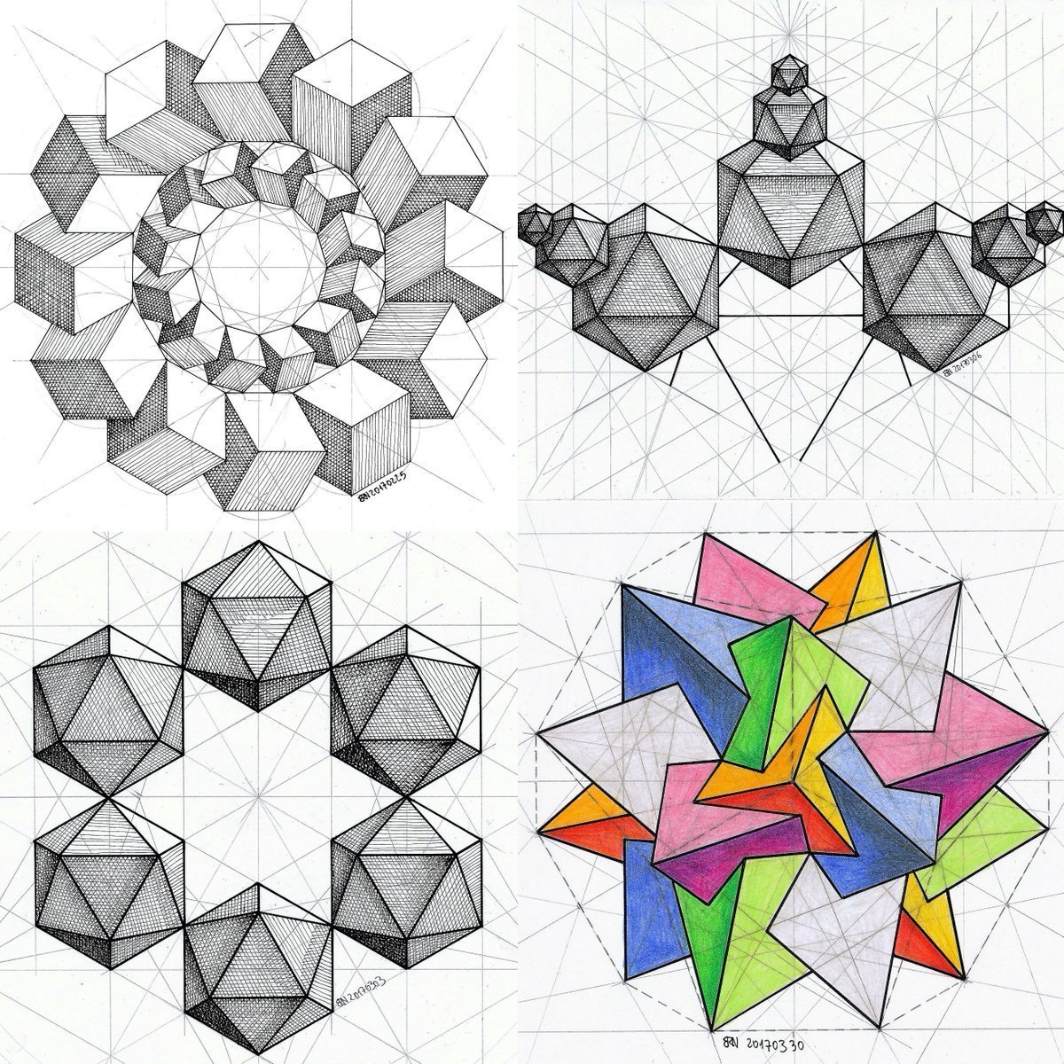 Объемный геометрический орнамент