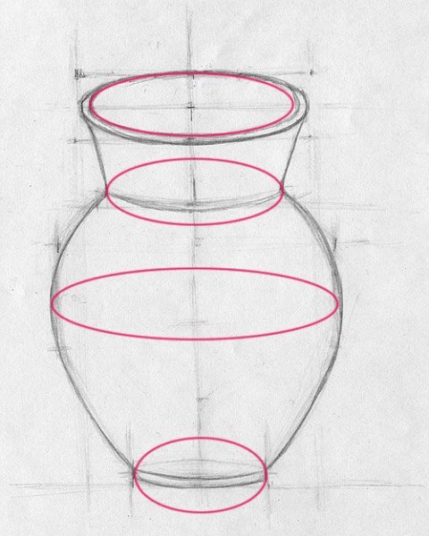 Академическая штриховка кувшина
