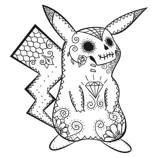 Раскраски Пикачу сложные