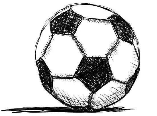 Футбольный мяч карандашом