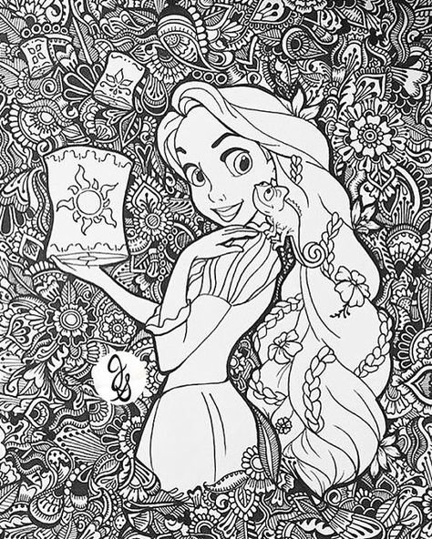 Раскраски антистресс принцессы