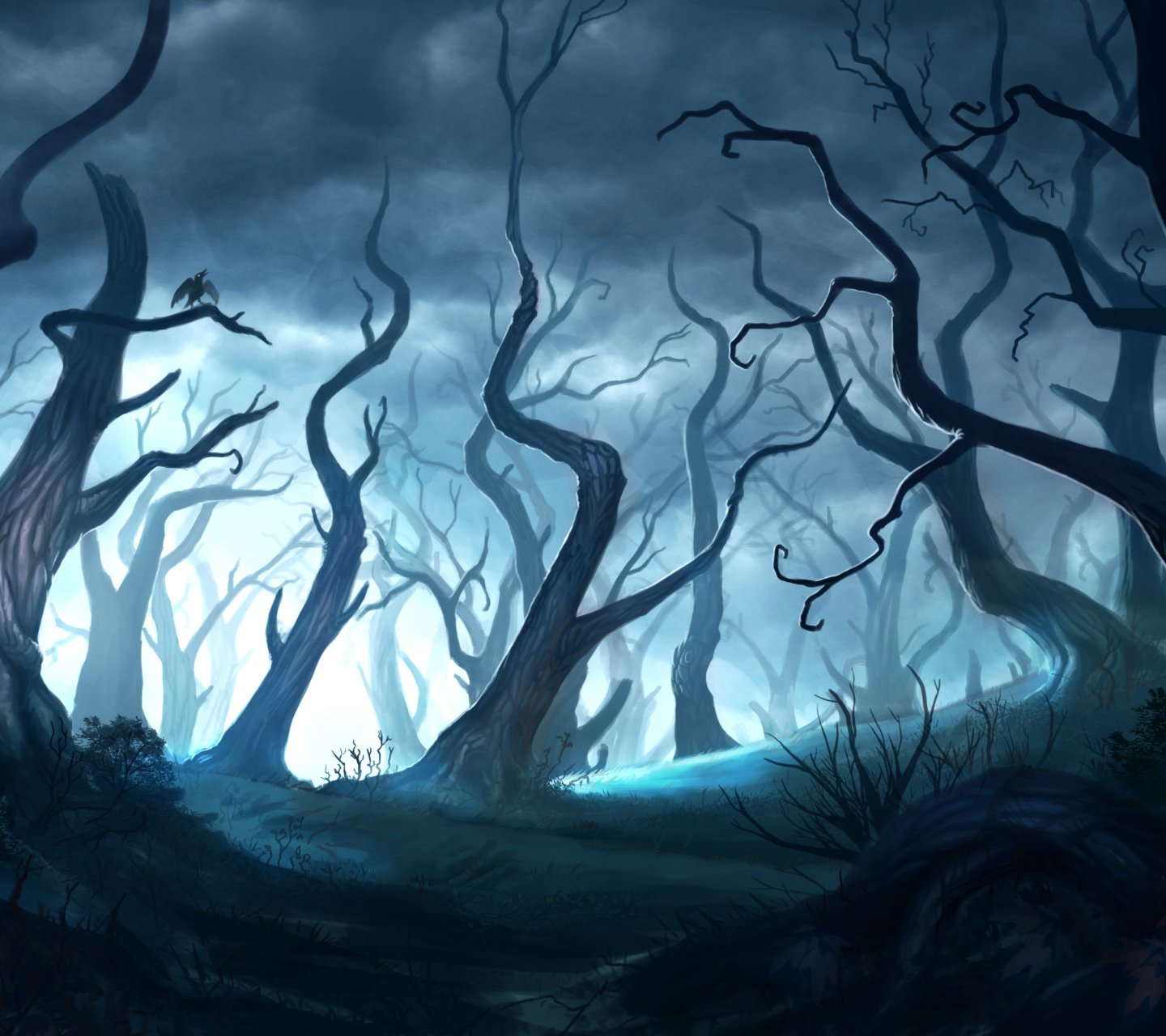 Рисунок темный лес