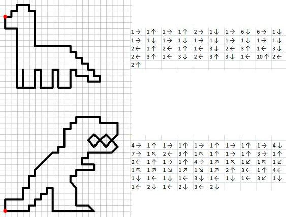 Рисунки по клеткам чёрно белые