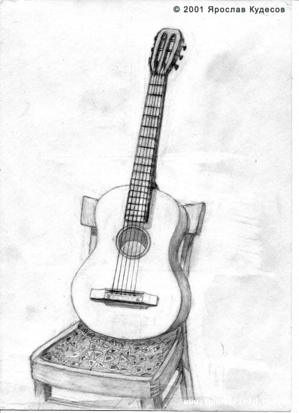 Поэтапное рисование гитары