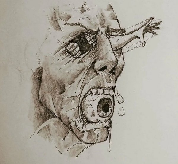 Рисунки страшные лёгкие