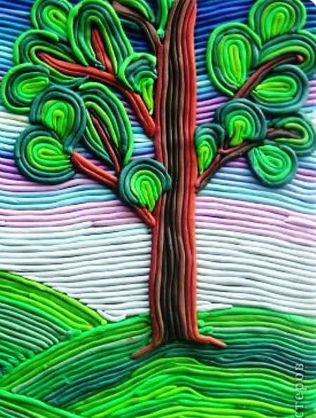 Пластилинография волшебное дерево