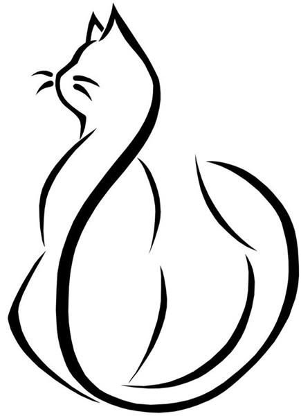 Контурные тату кота